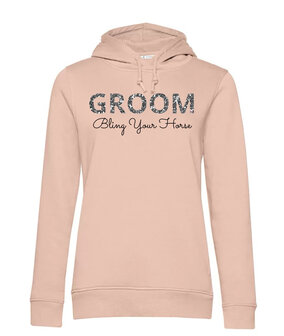 Groom Hoody Soft Pink Silver Glitter
