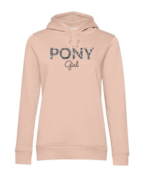 Pony Girl Hoody Soft Pink Silver Glitter