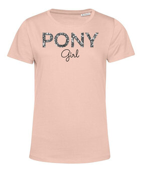 Pony Shirt Soft Pink Silver Glitter