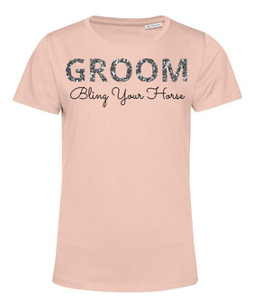 Groom Shirt Soft Pink Silver Glitter